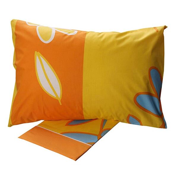 Σετ Σεντόνια Cotton Feelings εμπριμέ 129 Yellow Υπέρδιπλο (220×260) shopinhome shopinhome