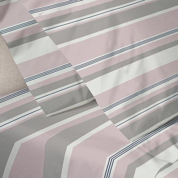 Σετ Σεντόνια Menta Εμπριμέ 550 Pink Διπλό (200×250) shopinhome shopinhome