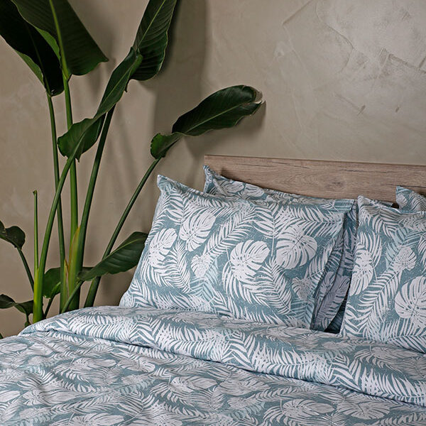 Σετ Σεντόνια Cotton Feelings 2038 Aqua Διπλό με λάστιχο (150×205+30) shopinhome shopinhome