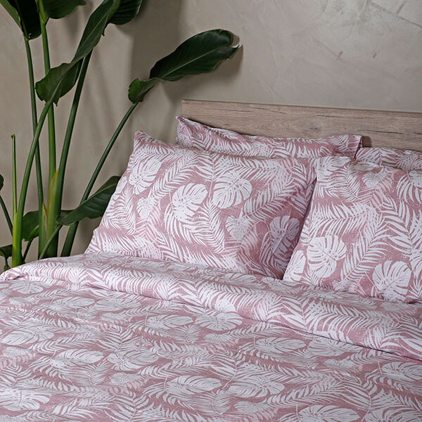 Σετ Σεντόνια Cotton Feelings 2038 Pink Υπέρδιπλο με λάστιχο (170×205+30) shopinhome shopinhome