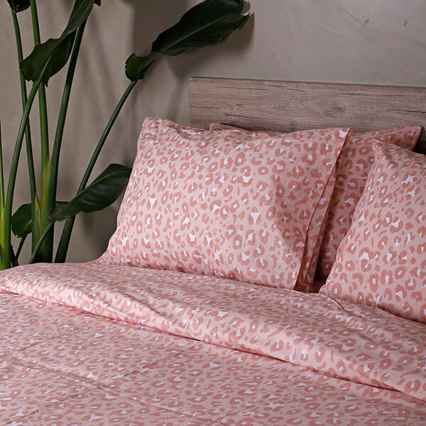 Σετ Σεντόνια Cotton Feelings 2044 Pink Υπέρδιπλο με λάστιχο (170×205+30) shopinhome shopinhome