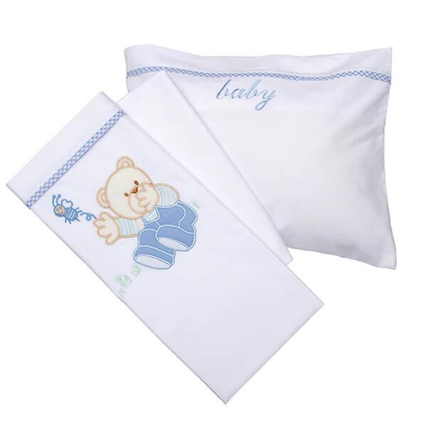 Σεντόνια κεντητά κούνιας Bear 04 Blue Κούνιας shopinhome shopinhome