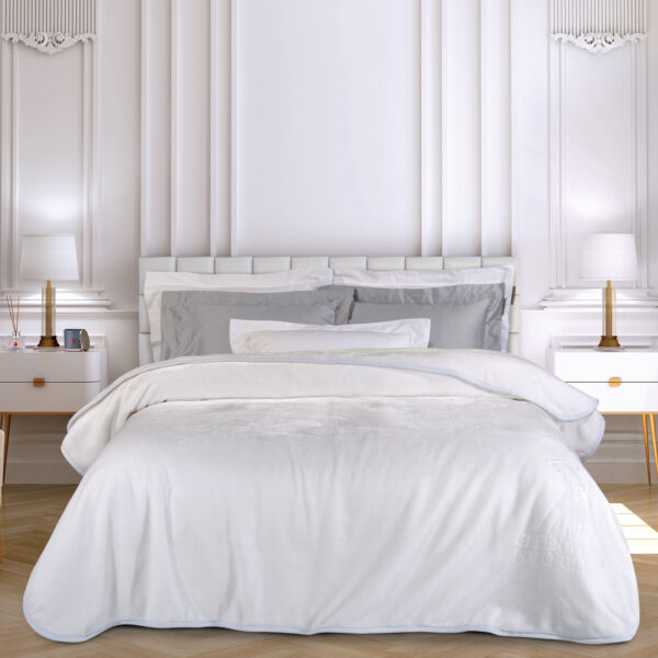 GREENWICH POLO CLUB ΚΟΥΒΕΡΤΑ VELOUR ΜΟΝΗ 3470 ΛΕΥΚΟ shopinhome shopinhome