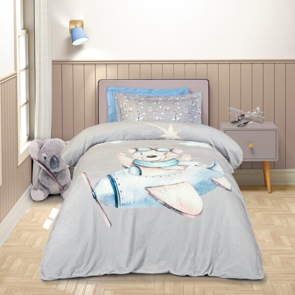 GREENWICH POLO CLUB JUNIOR ΚΟΥΒΕΡΤΑ FLEECE 8851 BLUE, GREY shopinhome shopinhome