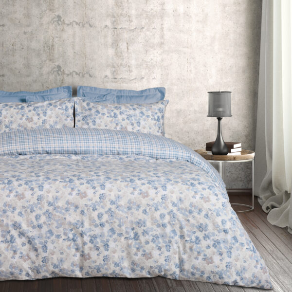DAS HOME ΣΕΤ ΠΑΠΛΩΜΑΤΟΘΗΚΗ ΥΠΕΡΔΙΠΛΗ FLANNEL 9637 BLUE, TAUPE shopinhome shopinhome