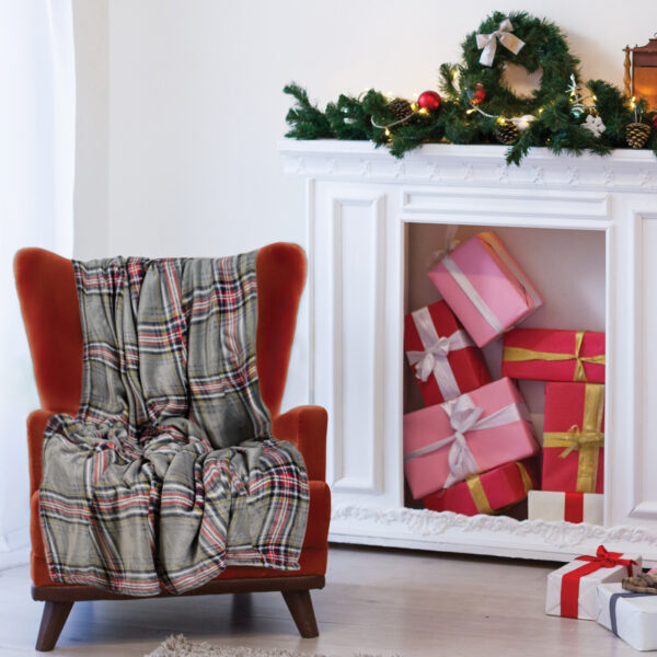 DAS HOME ΚΟΥΒΕΡΤΑ FLEECE 130Χ170 1362 GREY, RED shopinhome shopinhome