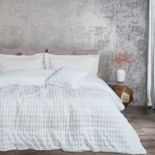 DAS HOME ΚΟΥΒΕΡΤΟΠΑΠΛΩΜΑ SHERPA ΜΟΝΟ 1176 WHITE shopinhome shopinhome