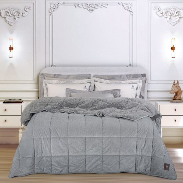 GREENWICH POLO CLUB ΚΟΥΒΕΡΤΟΠΑΠΛΩΜΑ ΥΠΕΡΔΙΠΛΟ SHERPA 3480 GREY shopinhome shopinhome