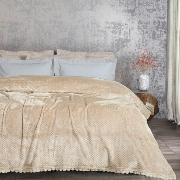 DAS HOME ΚΟΥΒΕΡΤΑ FLEECE 220Χ240 1187 BEIGE shopinhome shopinhome