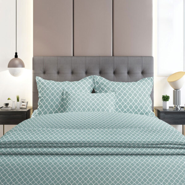 Σετ Σεντόνια Flannel 530 Aqua Διπλό με λάστιχο (150×205+30) shopinhome shopinhome