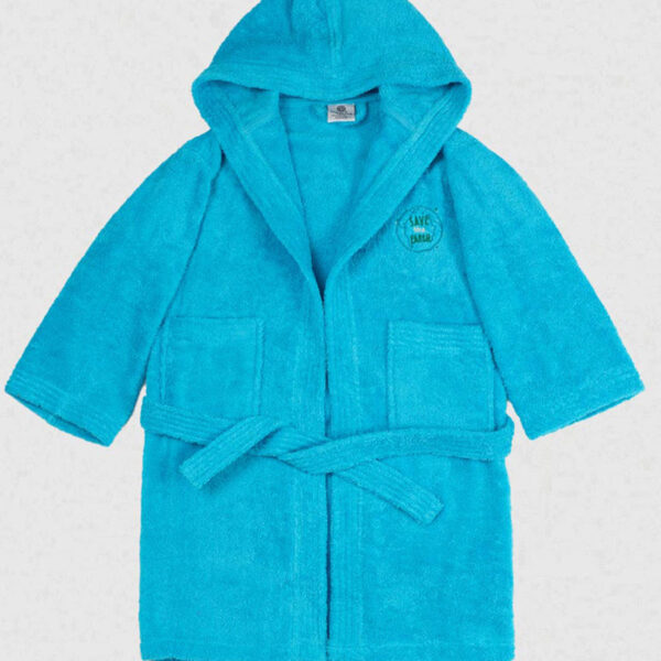 Μπουρνούζι Παιδικό Eco Turquoise Ηλικία 4-6 shopinhome shopinhome