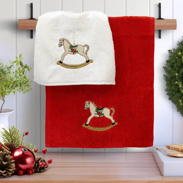 LINO ΣΕΤ ΠΕΤΣΕΤΕΣ XMAS CABALLO 2ΤΜΧ shopinhome shopinhome