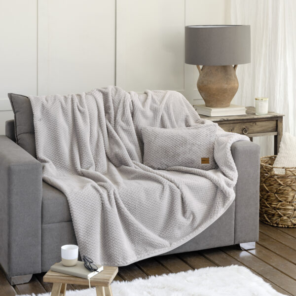 Nima Home Ριχτάρι Αντιολισθητικό 180×180 – Snuggle Light Gray Γκρι shopinhome shopinhome