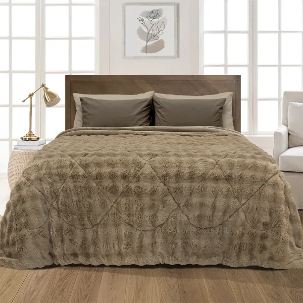 LINO ΚΟΥΒΕΡΤΟΠΑΠΛΩΜΑ CONILIO BEIGE 160X220 shopinhome shopinhome