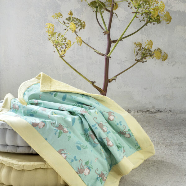 Nima Bebe Πετσέτα Θαλάσσης 75×75 – Affe Πράσινο, Κίτρινο shopinhome shopinhome