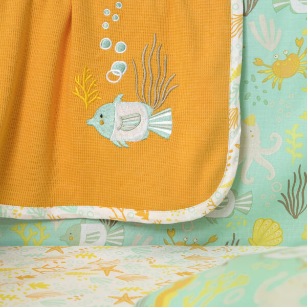 NIMA Bebe Κουβέρτα Πικέ 80×110 – Oceanis Πορτοκαλί shopinhome shopinhome