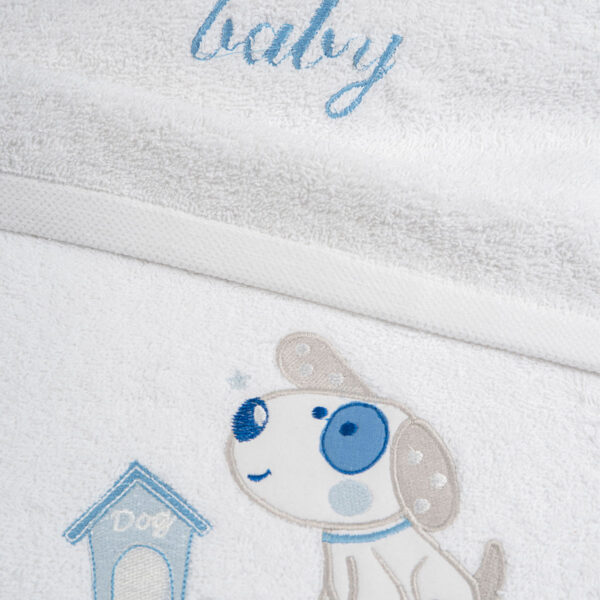 Σετ πετσέτες κεντητές Dog 07 White/Blue shopinhome shopinhome