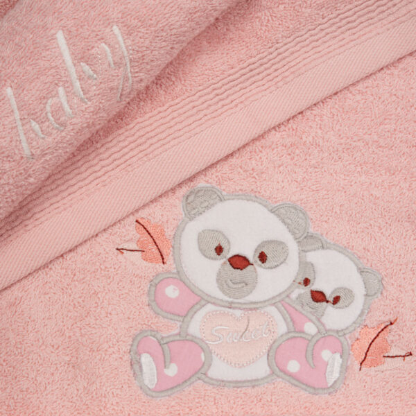 Σετ πετσέτες κεντητές Panda 02 Pink/Pink shopinhome shopinhome