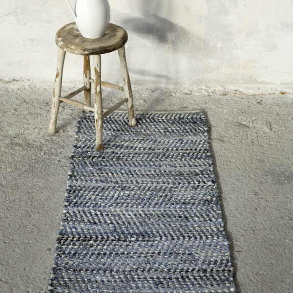 Nima Home Χαλί 60×130 – Atlas Blue Μπλε, Λευκό shopinhome shopinhome