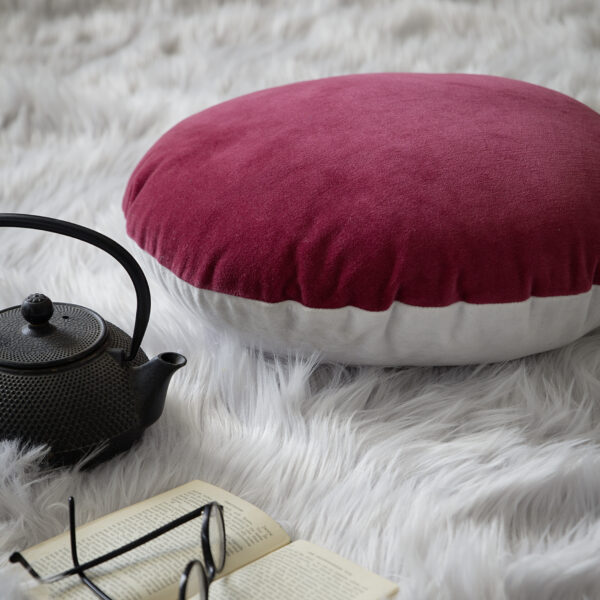 Nima Home Διακοσμητικό Μαξιλάρι Φ.45 – Velvety Red/Light Gray Κόκκινο, Γκρι shopinhome shopinhome