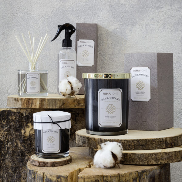 NIMA Home Αρωματικό Κερί 160gr – Sage & Wooden Deco shopinhome
