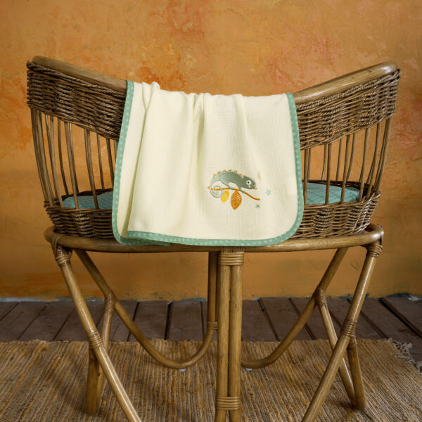 NIMA Bebe Κουβέρτα Πικέ 110×140 – Cute Chameleon Μπεζ shopinhome shopinhome
