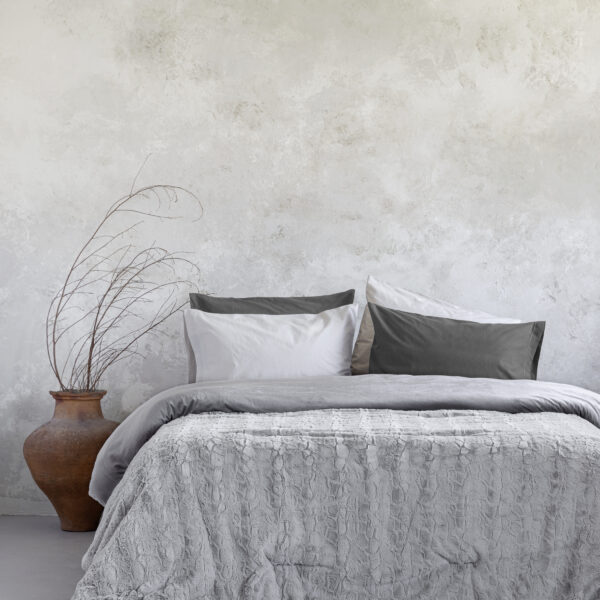 Nima Home Κουβέρτα/Πάπλωμα Υπέρδιπλο 220×240 – Velure Light Gray Γκρι   220×240 shopinhome shopinhome