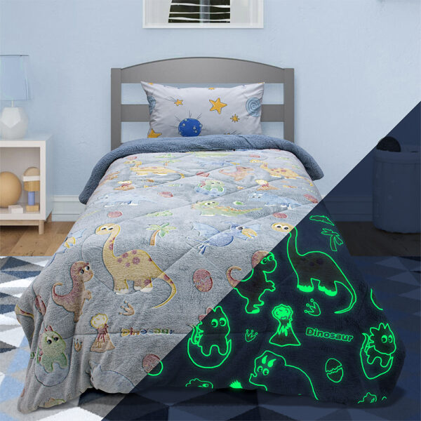 LINO ΚΟΥΒΕΡΤΟΠΑΠΛΩMA ΦΩΣΦΟΡΙΖΕ VOLCANO GREY-CIEL 160X220 shopinhome shopinhome