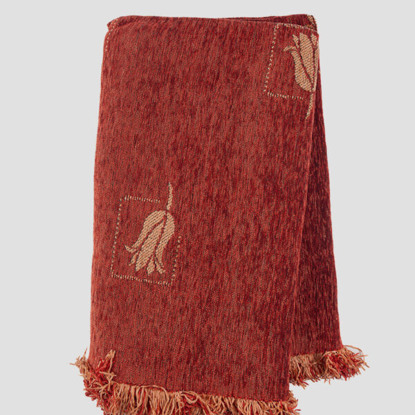 Ριχτάρι Σενίλ Ζακάρ Tulip Red Διθέσιο shopinhome shopinhome