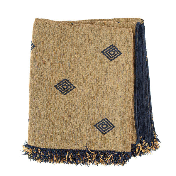 Ριχτάρι Σενίλ Ζακάρ Spira Blue Τριθέσιο shopinhome shopinhome