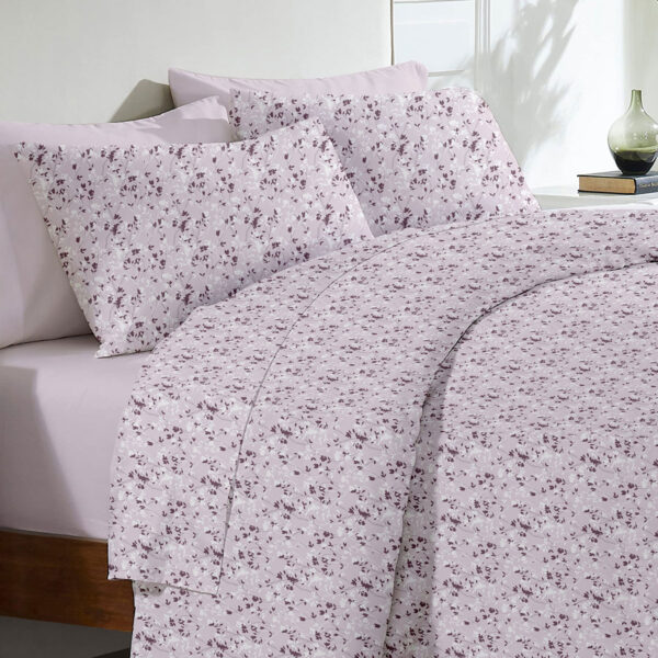 Σετ Σεντόνια Menta Εμπριμέ 320 Lila Υπέρδιπλο (235×250) shopinhome shopinhome