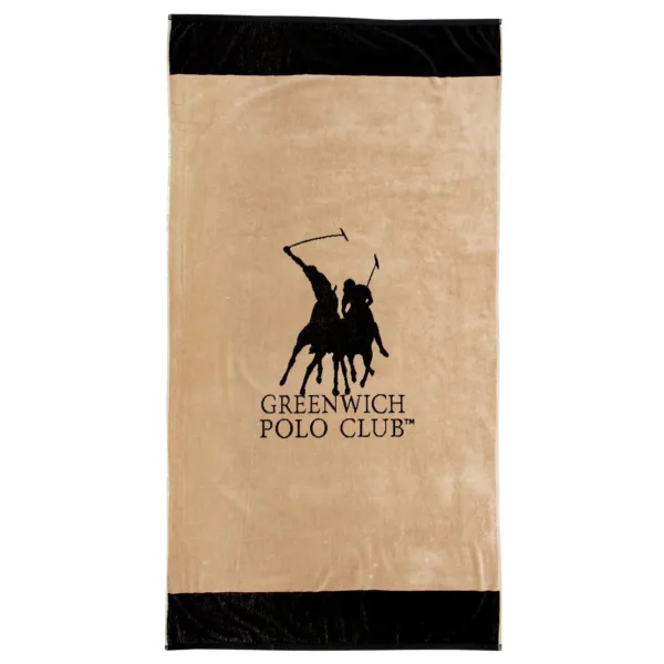 GREENWICH POLO CLUB ΠΕΤΣΕΤΑ ΘΑΛΑΣΣΗΣ 90Χ170 4046 BLACK, TAUPE BEACHWEAR shopinhome