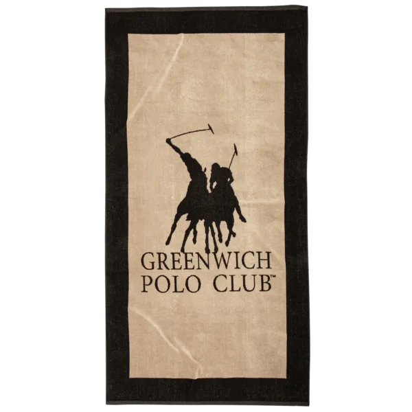 GREENWICH POLO CLUB ΠΕΤΣΕΤΑ ΘΑΛΑΣΣΗΣ 90Χ180 4020 BLACK, TAUPE BEACHWEAR shopinhome