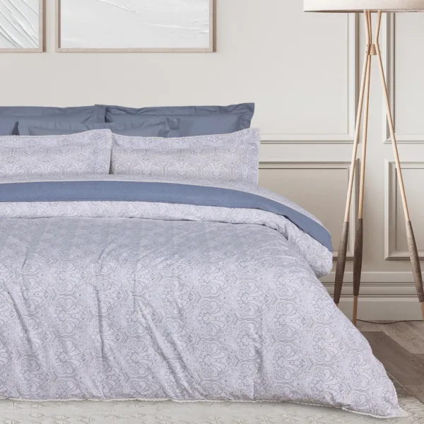 DAS HOME ΚΟΥΒΕΡΛΙ KING PRESTIGE 1693 BLUE, GREY shopinhome shopinhome