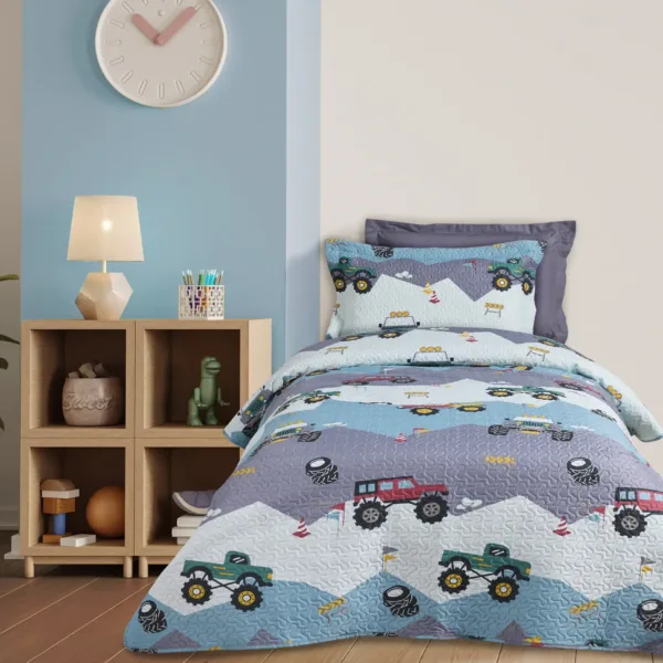 DAS KIDS ΚΟΥΒΕΡΛΙ ΜΟΝΟ 4926 GREEN, GREY shopinhome shopinhome