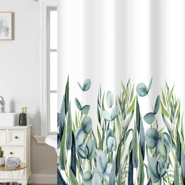 Nima Home Κουρτίνα Μπάνιου 180×200 – Breezy Πράσινο, Λευκό Κουρτίνες Μπάνιου shopinhome