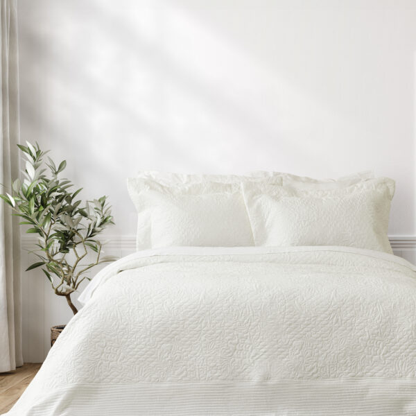 Nima Home Σετ Κουβερλί 240×260 – Always Off White Εκρού   (1 x 240×260 + 2  Oxford 52×72+8) shopinhome shopinhome