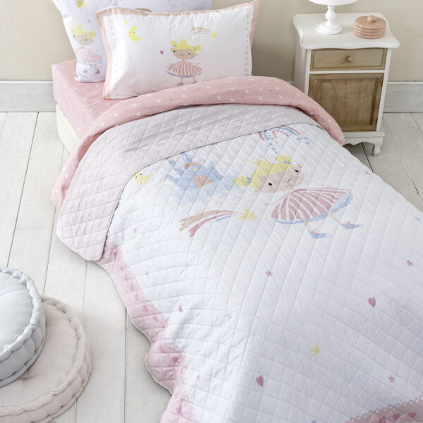 Nima Kids Κουβερλί Μονό 160×220 – Alice Ροζ, Λευκό   160×220 shopinhome shopinhome
