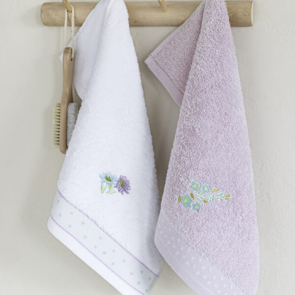 Nima Home Σετ Πετσέτες (2 x 30×50) – Lavender Λευκό, Λιλά shopinhome shopinhome