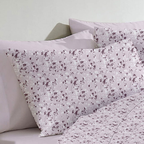 Μαξιλαροθήκη Menta Εμπριμέ 320 Lila 50×70 shopinhome shopinhome