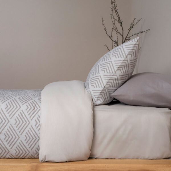 Σετ Σεντόνια Cotton Feelings 2048 Grey Διπλό με λάστιχο (150×205+30) shopinhome shopinhome