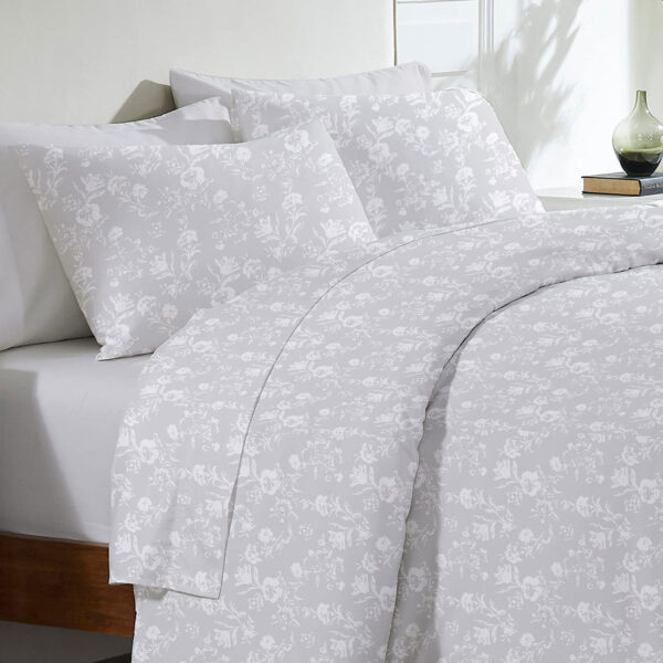 Σετ Σεντόνια Menta Εμπριμέ 340 Grey Μονο (160×250) shopinhome shopinhome