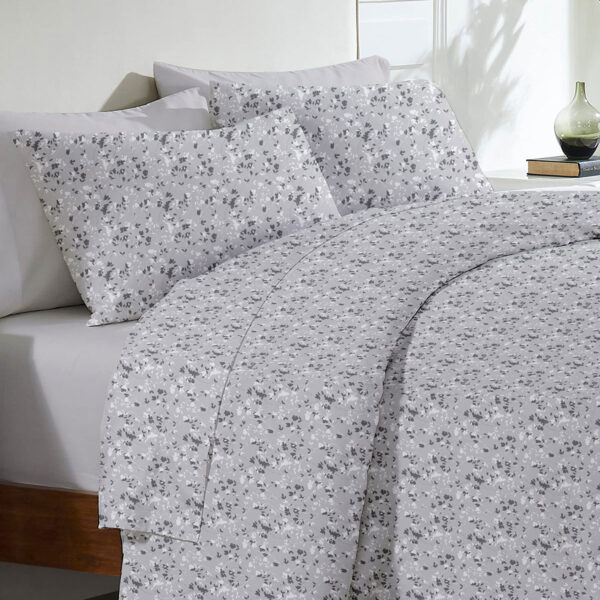 Σετ Σεντόνια Menta Εμπριμέ 320 Grey Διπλό (200×250) shopinhome shopinhome