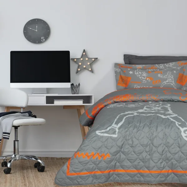 DAS KIDS ΚΟΥΒΕΡΛΙ ΜΟΝΟ 4941 GREY, ORANGE shopinhome shopinhome