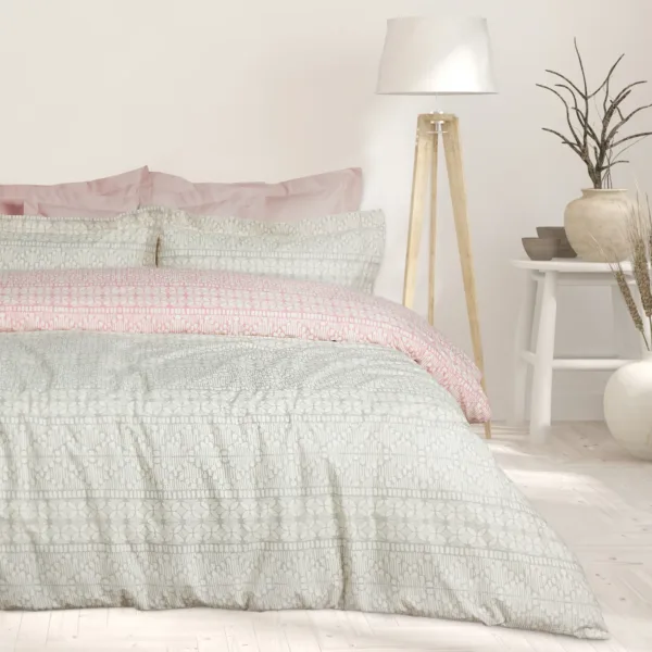 DAS HOME ΣΕΤ ΣΕΝΤΟΝΙΑ KING HAPPY 9674 GREY, ROSE shopinhome shopinhome