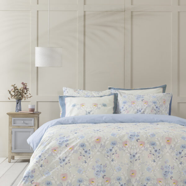 Nima Home Σετ Σεντόνια Γίγας – Idylle Μπεζ, Γαλάζιο   (2 x 270×280 + 2  52×72) shopinhome shopinhome