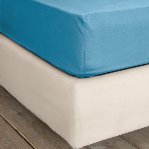 Nima Home Σεντόνι Μονό με Λάστιχο Unicolors – Petrol Blue Πετρόλ     100×200+32 shopinhome shopinhome