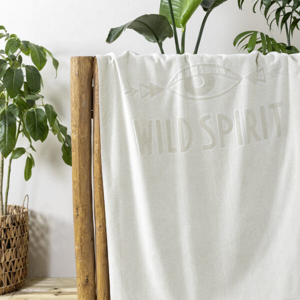 Nima Home Πετσέτα Θαλάσσης 90×160 – Wild Spirit Jacquard Μπεζ shopinhome shopinhome