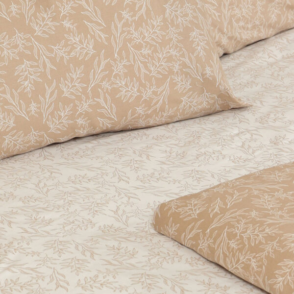 Σετ Σεντόνια Cotton Feelings 2052 Beige Διπλό με λάστιχο (150×205+30) shopinhome shopinhome