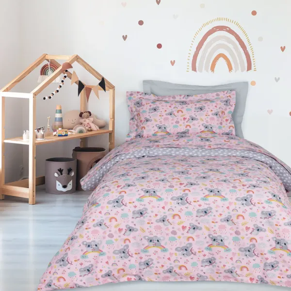 DAS KIDS ΣΕΤ ΣΕΝΤΟΝΙΑ ΜΟΝΑ 4934 GREY, PINK shopinhome shopinhome
